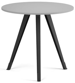 Stolik kawowy PRIMO ZEN, średnica 80 cm, czarna podstawa, szary
