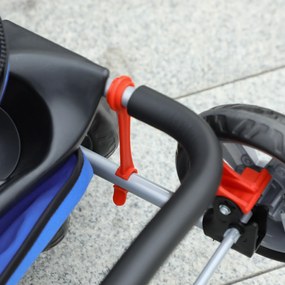 Outsunny Wózek dla Psa Składany z Osłoną Przeciwdeszczową Niebieski | Aosom PL