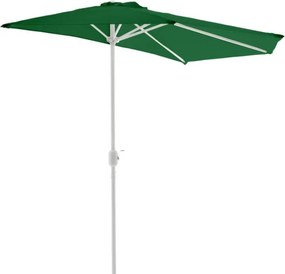 Półokrągły parasol balkonowy 2,7 m ciemnozielony z korbką