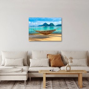 Obraz - Hamak na plaży (70x50 cm)