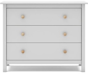 Biała niska komoda dziecięca z drewna sosnowego 100x80 cm Max – Marckeric