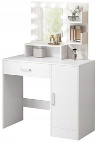 Toaletka kosmetyczna makijażu wizażu z lustrem led nowoczesna glamour loft