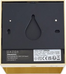 Nowoczesny kinkiet złoty z LED i dotykowym ściemniaczem, ładowalny - Joris