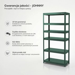 Regał metalowy szeroki zielony, 1800x800x420 mm: JOHNNY
