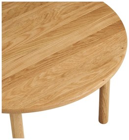 Okrągły stolik z litego drewna dębowego w naturalnym kolorze ø 70 cm Jena – House Nordic