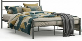 Szare metalowe łóżko dwuosobowe 160x200 cm F0-C13