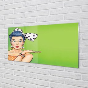 Panel nad Blat Kuchenny Kobieta z Czerwonymi Ustami i Kokardą