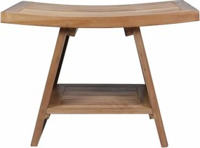 Stołek DIVERO, drewno tekowe, 60 x 35 x 45 cm