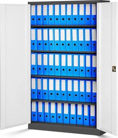 Szafa biurowa na akta szeroka Jan II 115x40x185 cm antracyt/biały