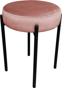 Taboret DIOR stelaż metalowy tkanina Welur : Kolor Stelaża - Czarny , Kolor tkaniny - VELVET - MG58, Typ tkaniny - Velvet