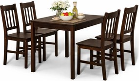 Ciemnobrązowy zestaw stół i 4 krzesła S2-F68