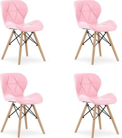 Krzesło Valora WAKO Eco-Leather z różowego drewna bukowego x4