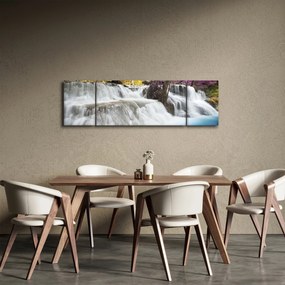 Obraz wodospadu Erawan w lesie (170x50 cm)