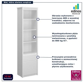 Biały skandynawski regał otwarty do salonu E8-W60