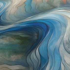 Obraz - Abstrakcyjny nurt (z zegarem) (90x30 cm)