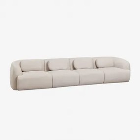 4-częściowa Modułowa Sofa Z Tkaniny Chenille Coquette Kremowo-beżowy Szenil - Sklum