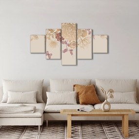 Obraz - Vintage kwiaty i motyle (125x70 cm)