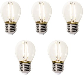 Zestaw 5 ściemnialnych żarówek LED E27 P45 przezroczyste szkło 3W 350 lm 2200K