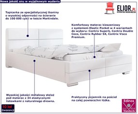 Dwuosobowe łóżko z pojemnikiem 180x200 Erli 3X - 36 kolorów
