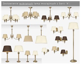 Mosiężna lampa z abażurami A-S5AKm