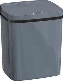 HOMCOM Kosz z czujnikiem 15L Elektryczny kosz z dwoma trybami otwierania, do biura, kuchni, 27,6 x 21,4 x 33,5 cm, szary | Aosom PL