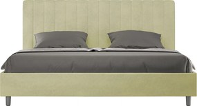 Łóżko wyposażone w stelaż z listwami z pojemnikiem tapicerowane 180x190 microfibra szary Agueda