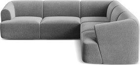 Jasnoszary aksamitny narożnik Campi – Cosmopolitan Design