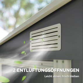 Outsunny Metalowy domek narzędziowy 2,81m² 154x206,5x181 cm domek z dachem jednospadowym fundament