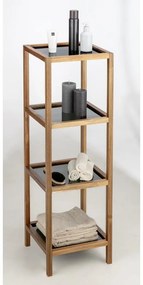 Czarno-naturalny szklany regał łazienkowy 36x112 cm Fondi – Wenko