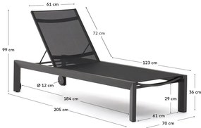 Czarny metalowy leżak ogrodowy Canutells – Kave Home