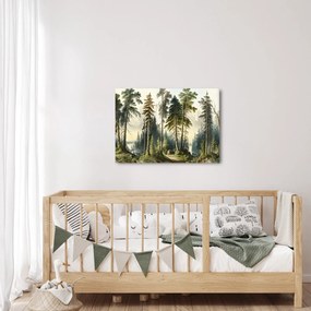 Obraz - Krajobraz lasów w stylu vintage (70x50 cm)