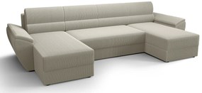 Beżowy narożnik w kształcie U z pojemnikiem K7-N80