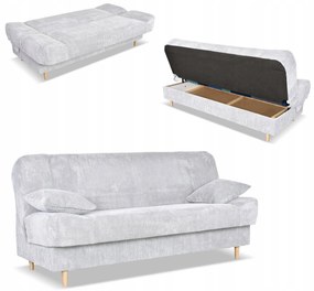 Kanapa sofa Belito rozkładana pojemnik f spania BONELL szara sztruks