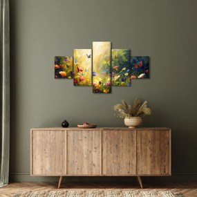 Obraz - Wiosenna łąka kwiatowa, malarstwo (125x70 cm)