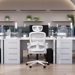 Ergonomiczny fotel do pracy w biurze Diablo V-Light, jasny szary