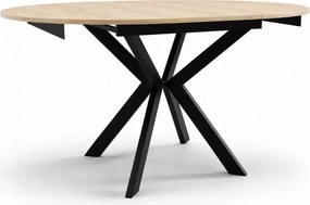 Uniwersalny stół rozkładany Stavro 100-138 cm z okrągłym blatem z płyty laminowanej i nogami metalowymi czarnymi / białymi