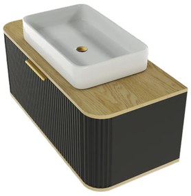 Szafka pod umywalkę nablatową RIVELA 1S 80cm czarna STRAMA