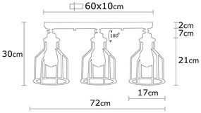 Lampa sufitowa w czarno-złotym kolorze z metalowym kloszem ø 17 cm Alacati – Opviq lights