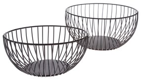 Zestaw metalowych misek, 2 szt., czarny