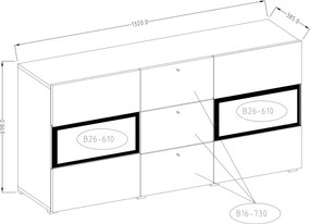 Komoda BAROLO 132 cm do Salonu Sypialni Biały