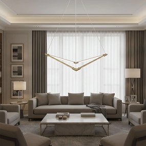 Lampa wisząca LED APP1776-CP Złota Szczotkowana