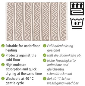 Beżowy tekstylny dywanik łazienkowy 50x80 cm Shaki – Wenko