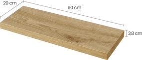 Pływająca półka ścienna GROVE 60x20 cm, dąb artisan