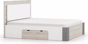 Łóżko Arion 160x200 z pojemnikiem szufladą LED białe kathult sypialnia dwuosobowe