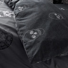 Ciemnoszara pościel dziecięca dwuosobowa 200x200 cm Skulls – Catherine Lansfield