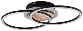 Czarno-brązowa lampa sufitowa LED ze ściemniaczem 28x46 cm Giro – Trio