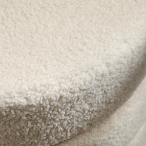 HOMCOM Hoker, okrągły, pluszowy, stalowa konstrukcja, do 120 kg, Φ40x45H cm, Beżowy