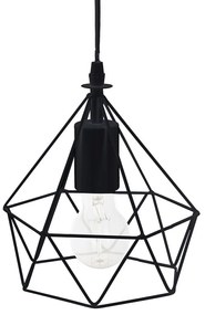 Lampa sufitowa modna wisząca z ażurowym kloszem z metalu idealna do loftów.