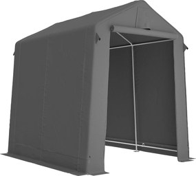 Outsunny Namiot garażowy 2,3 x 1,9 m Wodoodporny Namiot na sprzęt z podwijanymi drzwiami Wentylacja Dach dwuspadowy Ciemnoszary | Aosom PL