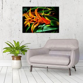 Obraz pomarańczowego kwiatu (70x50 cm)